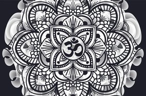 Tapeta čiernobiela abstraktná Mandala