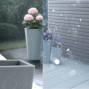 Sada 3 ks kvetináčov 2 square - sivá