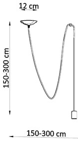 Závesné svietidlo Edison 1, čierne telo svietidla