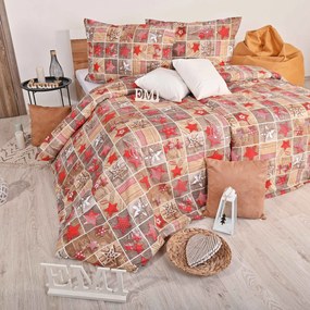 Vianočné bavlnené obliečky Ginger EMI: Štandardný set jednolôžko obsahuje 1x 140x200 + 1x 70x90