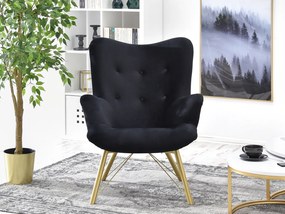 Relaxačné kreslo Dawntawn (čierna + zlatá). Akcia -20%. Vlastná spoľahlivá doprava až k Vám domov. 1135670