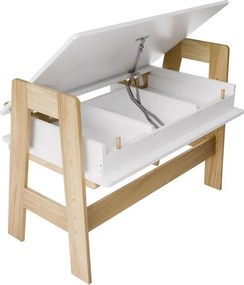 Detský rastúci stôl s úložným priestorom, biely