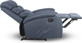 Relaxačné polohovacie TV kreslo VELORA — látka, tmavosivá, nosnosť 130 kg