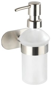 Samodržiaci sklenený dávkovač mydla v matne striebornej farbe 200 ml Orea – Wenko