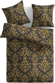 Obliečky Orient, čierne so zlatými ornamentmi%