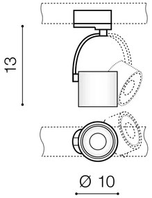 Lištové svietidlo Bross Arm Track 3Line biele