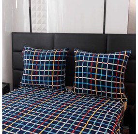 Obliečky mikroplyš GRID tmavo modré Rozmer obliečok: 2 ks 70 x 90 cm | 200 x 220 cm