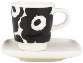 Šálka s podšálkou Oiva Unikko 0,05l, čierny