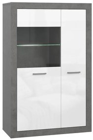 Vitrína Trebbia 2d Betón/biely lesk