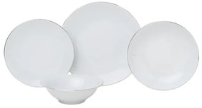 Jedálenská súprava 8 ks biela/strieborná/porcelán