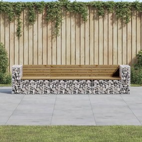 Záhradná lavica gabiónový dizajn 287x71x65,5cm impreg. borovica 3196253