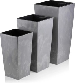 PLASTOVÝ KVETINÁČ PORTO 57X29X29 CM IMITÁCIA BETÓNU SIVÁ