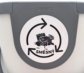 Sada nálepiek/štítkov na odpadkové koše, RECYKLÁCIA – plast, papier, sklo a zmesový odpad, 8 cm