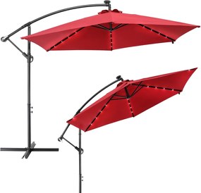 Zahradní slunečník Amana s LED osvětlením 307 cm červený