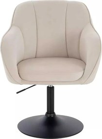 LuxuryForm DESIGN Stolička AVOLA VELUR na čiernom tanieri - krémová