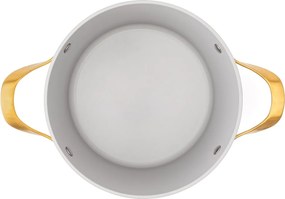 Elmich Nepriľnavý keramický hrniec Zen Ø 20 cm – krémovo-zlatý