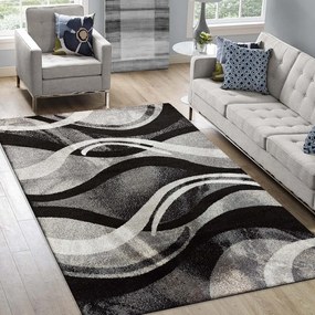 Originálny koberec s abstraktným vzorom v šedej farbe Šírka: 80 cm | Dĺžka: 150 cm