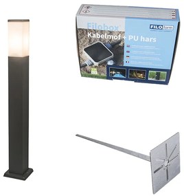 Vonkajšia lampa antracitová 80 cm IP44 - Malios s uzemňovacím kolíkom a objímkou na kábel