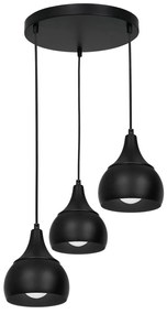 Luster na lanku AKTAN 3xE27/60W/230V čierna guľatý
