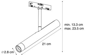 Moderný biely reflektor pre 1-fázový koľajnicový systém - Slimline Avery