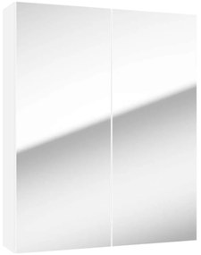 KIELLE Vega závesná zrkadlová skrinka, 2 dvierka, 600 x 154 x 730 mm, lesklá biela, 50118600