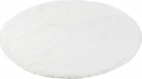 Kusový okrúhly koberec RABBIT FUR - imitácia králičej kožušiny - biely