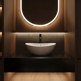 Rea Kate, umývadlo na dosku 450x270x140 mm, biela lesklá, REA-U6802