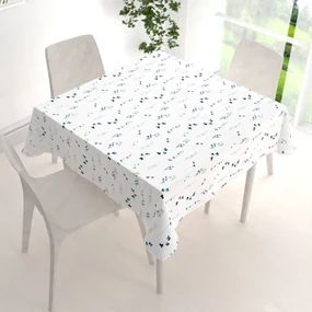 Biante Bavlnený štvorcový obrus Sandra SA-398 Modré kvietky s motýlikmi 70x70 cm