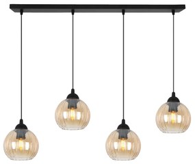 Závesné svietidlo Costa, 4x medové sklenené tienidlo, b