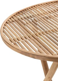 Prírodný bambusový kulatý skládací odkladací stolík Bamboo Pliable - Ø 90*76cm