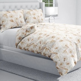 Biante Bavlnené posteľné obliečky Sandra SA-518 Jesenné púpavy na bielom Predĺžené 140x220 a 70x90 cm