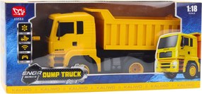 LEAN Toys Stavebné nákladné auto sklápač diaľkovo ovládané RC svetlá LED 1:18