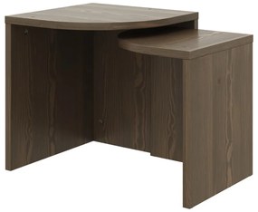 Tmavo hnedé konferenčné stolíky z borovicového dreva v súprave 2 ks Combine – Karup Design