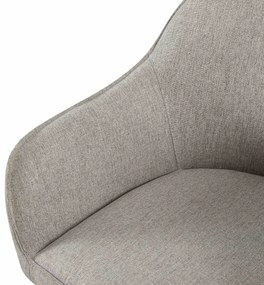 Stolička s podrúčkami Boise - látka, nohy čierny kov - Sivá