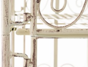 Kovová polica regál Caria - Krémová antik