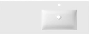 Mexen Otis, umývadlo na zapustenie 121 x 46,5 cm, pravé, biele matné - 25181201P