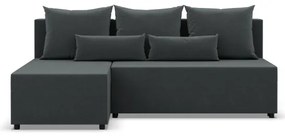 Rohová rozkladacia sedačka FERMO Kronos tmavosivá