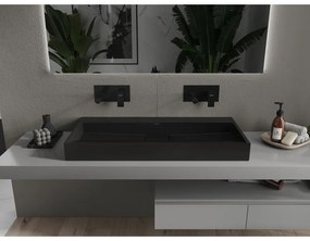 Mexen Ava, umývadlo na dosku z konglomerátu B/O 100 x 46 cm, čierna matná, 23011070