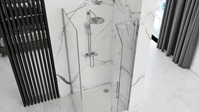Rea Molier, sprchová kabína 100(dvere) x 90(stena) x 190 cm, 6mm číre sklo, chrómový profil, KPL-K0371