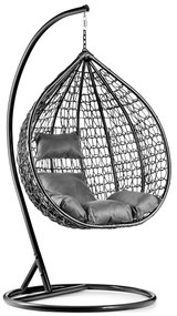 Čierne závesné kreslo KOKON so stojanom