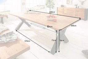 Jedálenský stôl 38461 Thor 200x100cm Masív drevo Divoký dub  - Komfort-nábytok