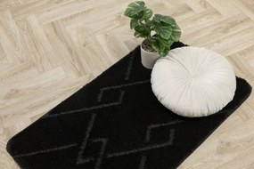 Kúpeľňový koberček Moreno čierny, kosoštvorce