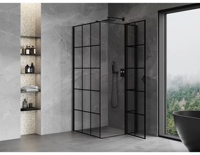 Mexen Mist T, sprchový kút s krídlovými dverami, pravý, 120 x 120 cm, 8mm číre sklo, čierny profil, 8A4T-120-120-70-77-P