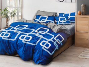 Bavlnené obliečky CALIBRE modré + povlak na vankúšik 40 x 50 cm zadarmo