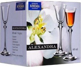 Bohemia Crystal poháre na likér Alexandra 60ml (set po 6ks)