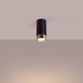 Stropné svietidlo Nero, 1x čierne kovové tienidlo, (12,5 cm), g