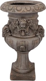 Šedý antik kvetináč / váza s anjelikom Angel - 40*38*64 cm