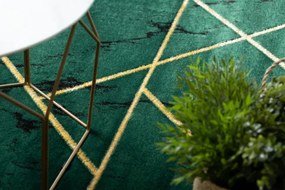 Koberec EMERALD exkluzívny 1012 glamour, styl geometrický, marmur fľaškovo zelený / zlatý