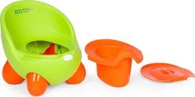 Detský nocník ECOTOYS pre deti od 12 mes., vyberateľná miska, protišmykové nožičky, zelený