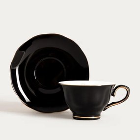 Šálka BARIK s podšálkou, čierna 750472 150 ml